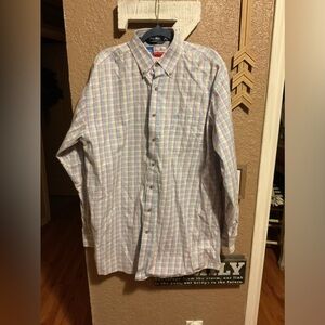 Wrangler Men’s George Strait Button Front Pastel Plaid Shirt Size 2XL